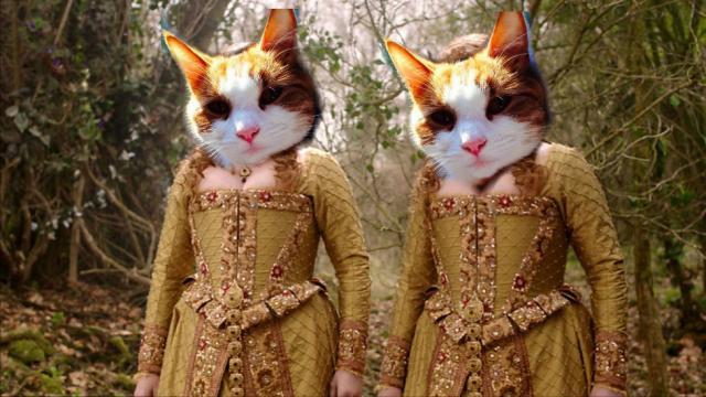 orange cat queen elizabeth I and a zygon