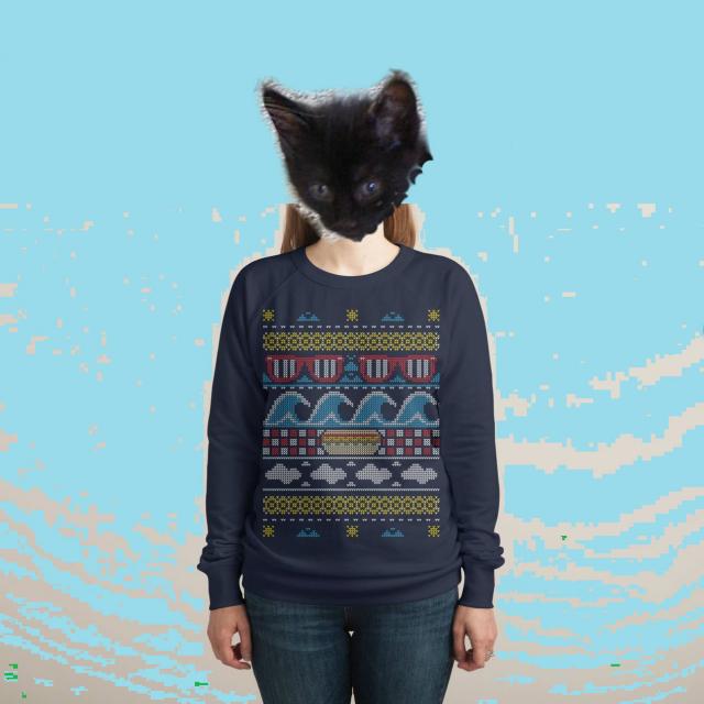 kitten in ugly summer sweater