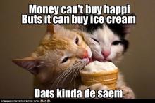 cats eating ice cream cone
